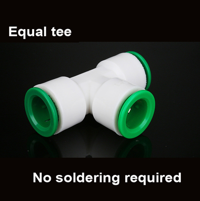 PPR Quick Joint Fittings No Heat Melt Direct Elbow Three Way Valve