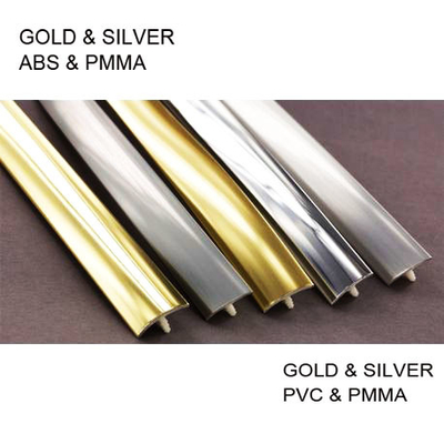Automotive Use PMMA And PVC Or ABS And PMMA PVC Extrusion Metallic Surface Decorative Profiles